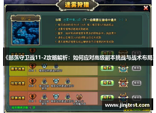 《部落守卫战11-2攻略解析：如何应对高级副本挑战与战术布局》